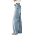 thumbnail image 5 of Costeam Womens Cross Waist High Waist Wide Leg Jeans Vintage Washed Denim Pants Button Zipper Fly with Pockets Casual Loose Fit Full Length Trousers, 5 of 6