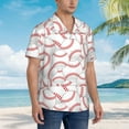 thumbnail image 5 of Xecao Baseballs print Hawaiian shirt - a stylish short-sleeve button-down for men, perfect for casual beach and tropical outings., 5 of 9