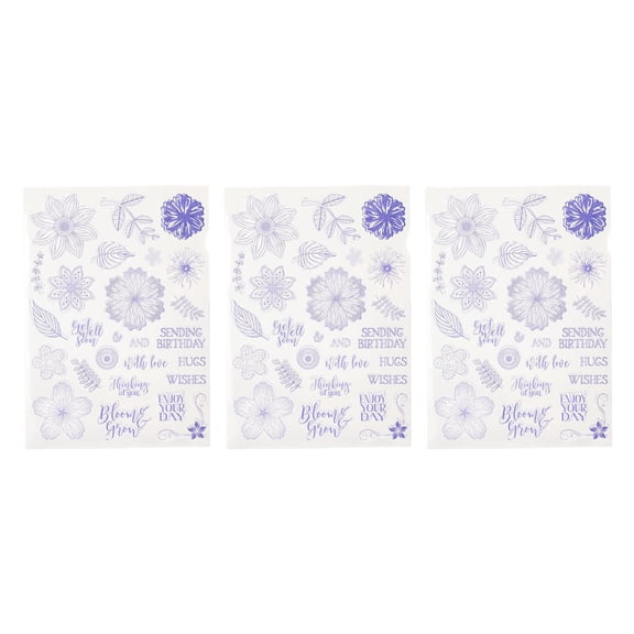 Yajisi 3‑Pack Clear Long‑Lasting Transparent Stamps – Reusable Decorative Imprints for Photo Albums, Journals & Crafts