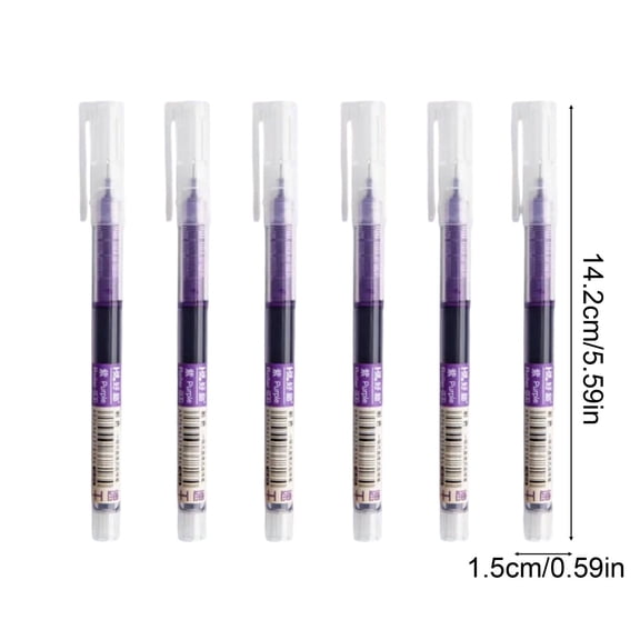 Gel Pens, Medium Point (0.5mm), Purple Gel Ink Pens, 6 Count - Home, Office, Journaling, Writing, Note-Taking, Teacher Supplies