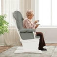 thumbnail image 4 of Patiojoy Ergonomic Rocking Chair Baby Nursery Chair Glider with Ottoman Light Grey, 4 of 10