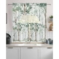 thumbnail image 2 of Watercolor Forest Green Kitchen Curtains Sets 24 Inch Length with Valance, Vintage Branches Leaves Swag Valances and Tiers Curtain Set Drapes Swag Curtains for Living Room, Bathroom, Bedroom, Cafe, 2 of 6