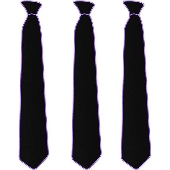 LINLIN 3 Pcs LED Tie Light Tie Glow Light Tie Neon LED Ties LED Light Tie Cool Novelty Tie for Party