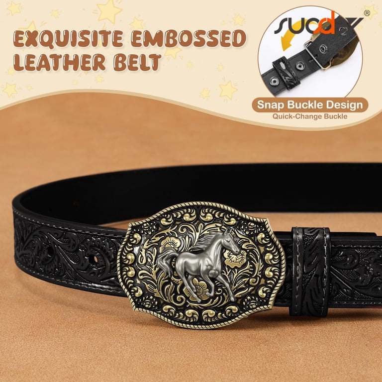 SUOSDEY Kids Western Belt for Boys Girls Genuine Leather  display picture 1