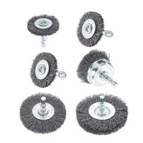 SIEYIO 6Pcs Drill Wire Brush Set Heavy Duty Wire Brush Wheel for Drill 1/4inch Hexagon Shank Wire Brush Drill Attachments Steel