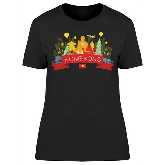 Hong Kong Travel Landmarks T-Shirt Women -Image by Shutterstock, Female Medium