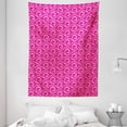 thumbnail image 1 of Hot Pink Tapestry, Ocean Waves Inspired Abstract Fantasy Pattern with Horizontal Curves and Lines, Wall Hanging for Bedroom Living Room Dorm Decor, 60W X 80L Inches, Pink Hot Pink, by Ambesonne, 1 of 2