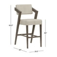 thumbnail image 2 of Bellamy Studios Snyder Upholstered Wood Bar Height Stool, Aged Gray, 2 of 10