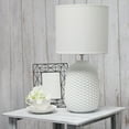 thumbnail image 4 of Simple Designs 20.4" Tall Ceramic Purled Texture Table Lamp with Drum Shade, Off White, 4 of 7