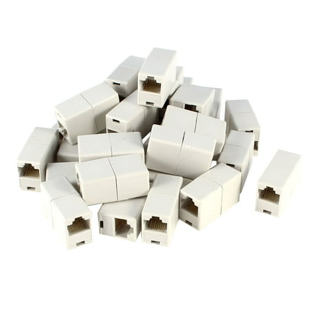 Duplex In Line Adapter - Unique Bargains 20 Pcs RJ45 8P8C Ethernet Network F/F Inline Coupler Connector Adapter Off White