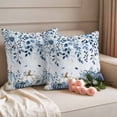 thumbnail image 2 of Blue Vintage Fall Outdoor Waterproof Pillow Covers, Thanksgiving Botanical Pumpkins Decorative Square Throw Pillowcase Sofa Cushion Sham for Patio/Couch/Chair, 24"x24" 2 Pack, 2 of 8