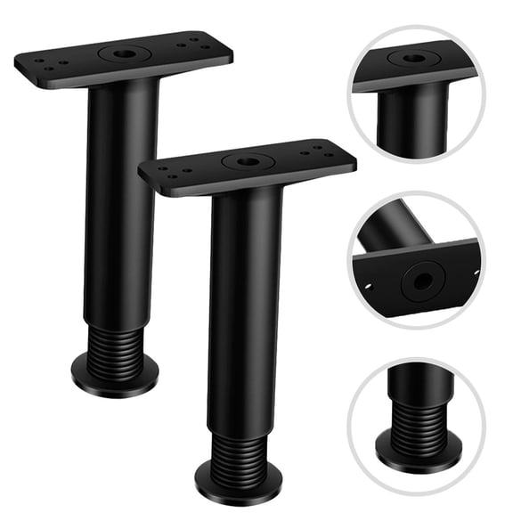 FOMIYES 2-Pack Adjustable Furniture Support Legs, Bed Frame Riser Replacement Feet for Improved Stability and Height Boost