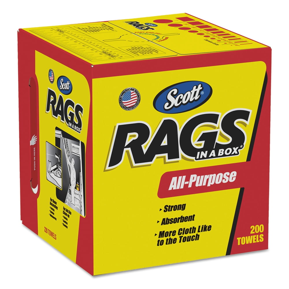 350 RAGS SCOTT ALL-PURPOSE DISPOSABLE RAGS IN POP UP TOP BOX 11.5" x 9.5" 