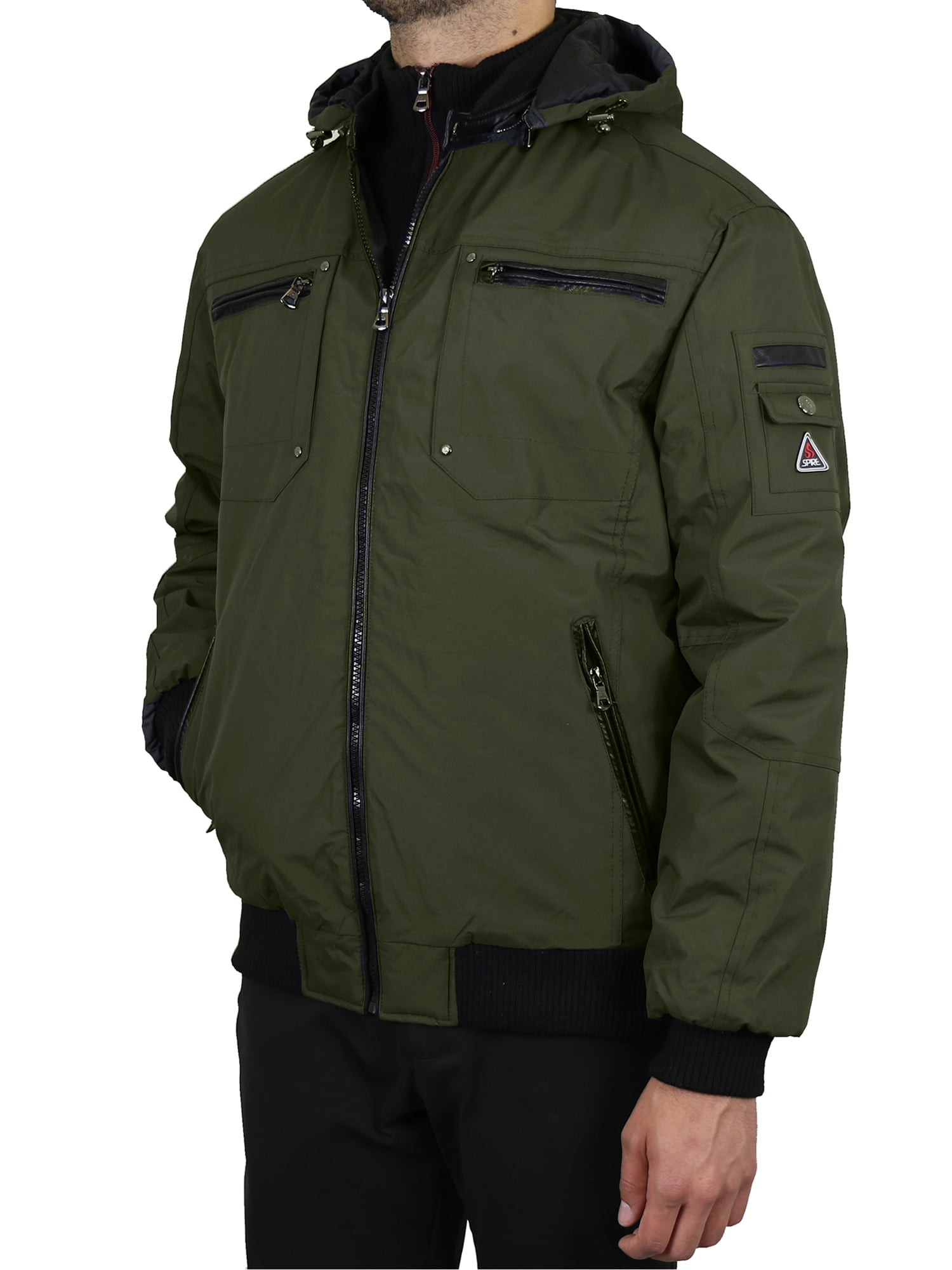 mens khaki jacket with hood