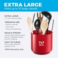 thumbnail image 3 of Extra Large Rotating Utensil Holder with Sturdy No-Tip Weighted Base, Removable Divider, And Gripped Insert, Rust Proof and Dishwasher Safe: Red by Cooler Kitchen, 3 of 8