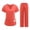 12# Red, variant on Scrubs for Women Set Medical Uniform Stretch Short Sleeve Vneck Top & Straight Leg/Jogger Pants with Mutli Pockets Royal Blue,S