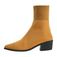 thumbnail image 6 of Stretch Ankle Boots for Women Pointed Toe Stacked Heel Knit Sock Booties Casual Dressu Fall Chelsea Boots, 6 of 7