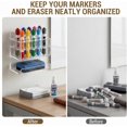 thumbnail image 4 of MyGift Wall-Mounted 2-Tier Clear Acrylic 10 Slots Dry Erase Whiteboard Marker and Eraser Holder, 4 of 7