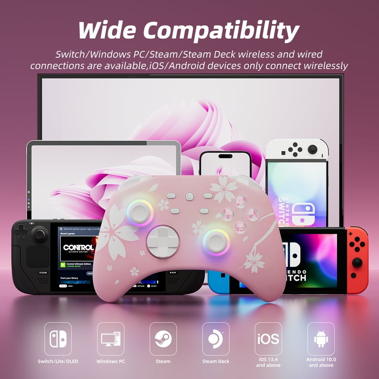 Wireless Gaming Controller for PC/IOS/Android/Steam/Nintendo 