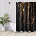 thumbnail image 2 of Black and Gold Shower Curtain Set Shabby Metal Abstract Shower Curtains Baroque Style Black Backdrop Bath Curtain Gothic Bathroom Curtain Fabric Waterproof with Hooks-72"W x 96"L (Pack of 1), 2 of 7