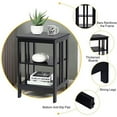 thumbnail image 4 of Yardi Yard 2 Pieces 3-Tier Nightstand with Reinforced Bars and Stable Structure-Black, Side Table, Chairside Table Narrow End Table for Bedroom Living Room Kitchen, 4 of 6