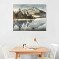 thumbnail image 2 of Acheng  Forest Mountain Art Canvas Picture - Landscape Nature Shadow Lake Painting Modern Snowy Misty Mountains Wall Print with Pine Tree Artwork for Living Room Office 16x12in, 2 of 6