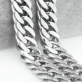 thumbnail image 3 of 22mm Huge Heavy Gift Stainless Steel Silver Curb Cuban Chain Mens Necklace 8-40", 3 of 7