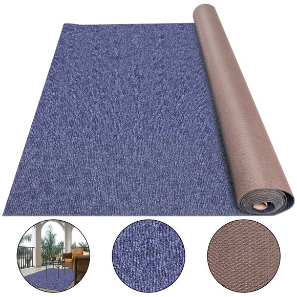 VEVOR Blue Marine Carpet 6x23ft Marine Carpeting Marine Grade Carpet for Boats with Waterproof Back Outdoor Rug for Patio Porch Deck Garage Outdoor Area Rug Runner Anti-Slide Porch Rug