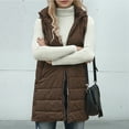 thumbnail image 2 of Lmueinov Womens Long Puffer Vest with Hood, Lightweight Sleeveless Quilted Jacket with Pockets Zip Up Winter Warm Outerwear, 2 of 6