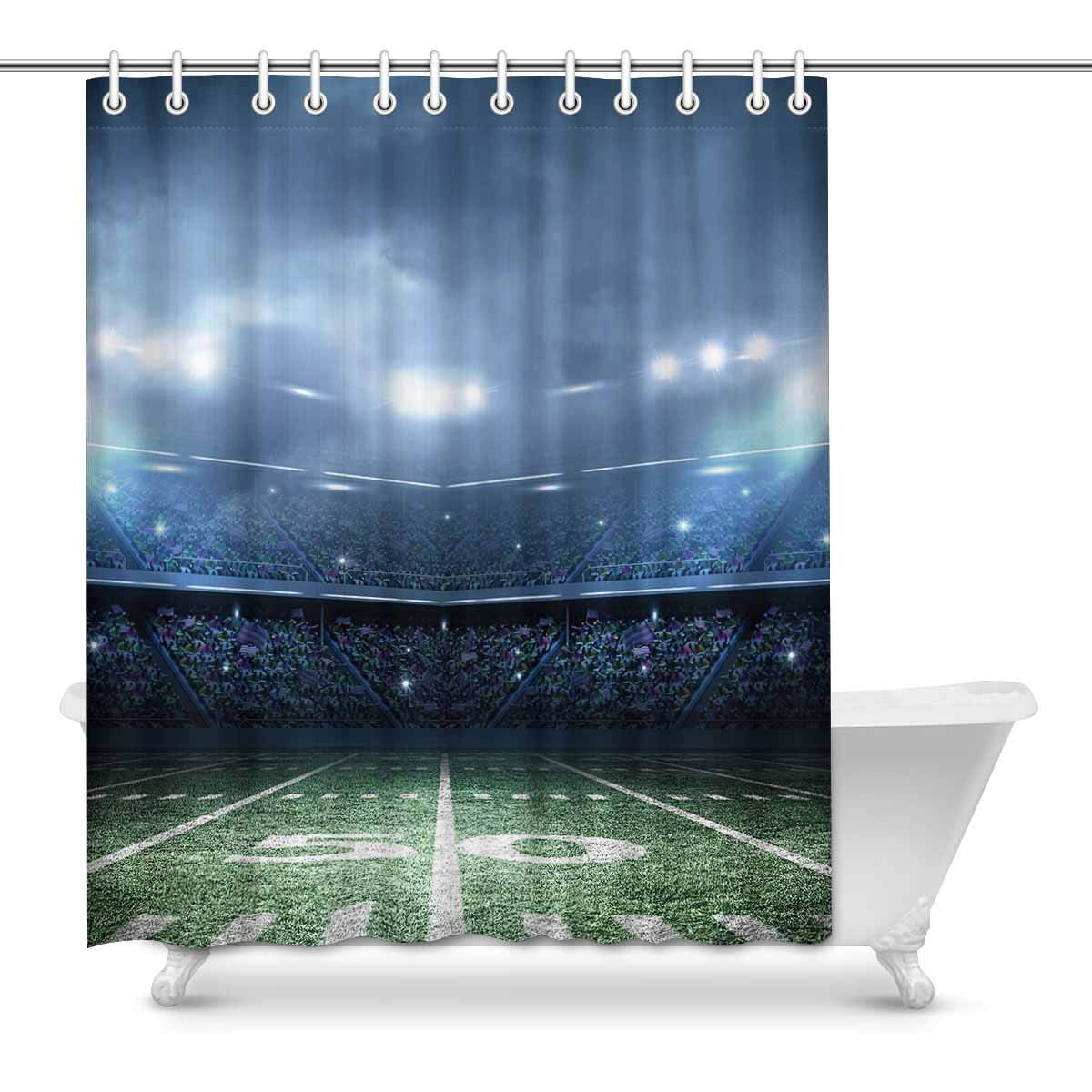 WOPOP Football Stadium In The Spotlight Waterproof Fabric Shower Curtain Bath Curtain 60x72