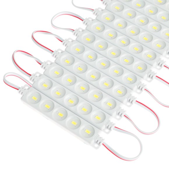 24V DC 5 A Mené le module d'Injection 6500k Blanc SMD5730 1.2 watts pour la Lumière Arrière Décorative pour la Publicité de Signe de Lettre avec le Dos d'Adhésif de Bande (pack de 100pcs)