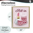 thumbnail image 3 of All In Poker Chips & Lipstick Gold Framed Floater Canvas Wall Art, design by Nina Jacobs, 3 of 10