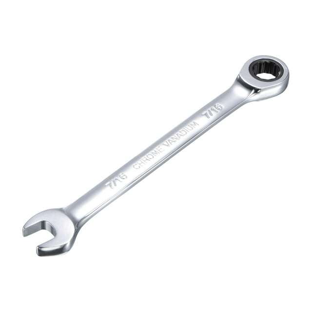 Unique Bargains 7/16" Ratcheting Combination Wrench SAE 72 Teeth 12 Point Ratchet Box Ended Spanner Tools, Cr-V