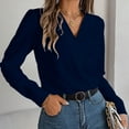 thumbnail image 6 of Long Sleeve Shirts for Women Dressy Blouses Casual Layering V-Neck Pullover Office Work Tunic Top, 6 of 7