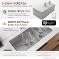 thumbnail image 2 of Stylish Undermount 36" Stainless Steel Double Bowl 60/40 Workstation Kitchen Sink with 7 accs S-636W, 2 of 13