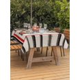 thumbnail image 2 of Outdoor Tablecloth with Umbrella Hole and Zipper, Valentine's Day Rectangle Table Cloth 52x70 Inch Waterproof Tablecloth, Love Gnomes Rustic Black Stripes Beige Picnic Table Cover for Patio Camping, 2 of 7