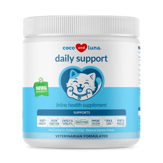 Coco and Luna Multivitamin for Cats with L-Lysine Taurine Spirulina Eye and Skin Health Support