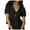 Black, variant on OSOLU Solid Color Women Tie Front Tops Puff Short Sleeve Shirts Tops Blouse Classic Dailywear