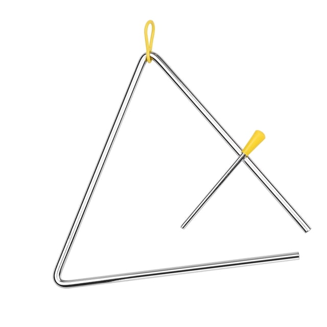 Musical Steel Triangle Percussion Instrument with Striker and Mallet Holder Gift for Kids to Learn and Enjoy Fun