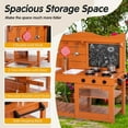 BRINJOY Kitchen Playset for Kids, Outdoor Wooden Mud Kitchen Set w/2