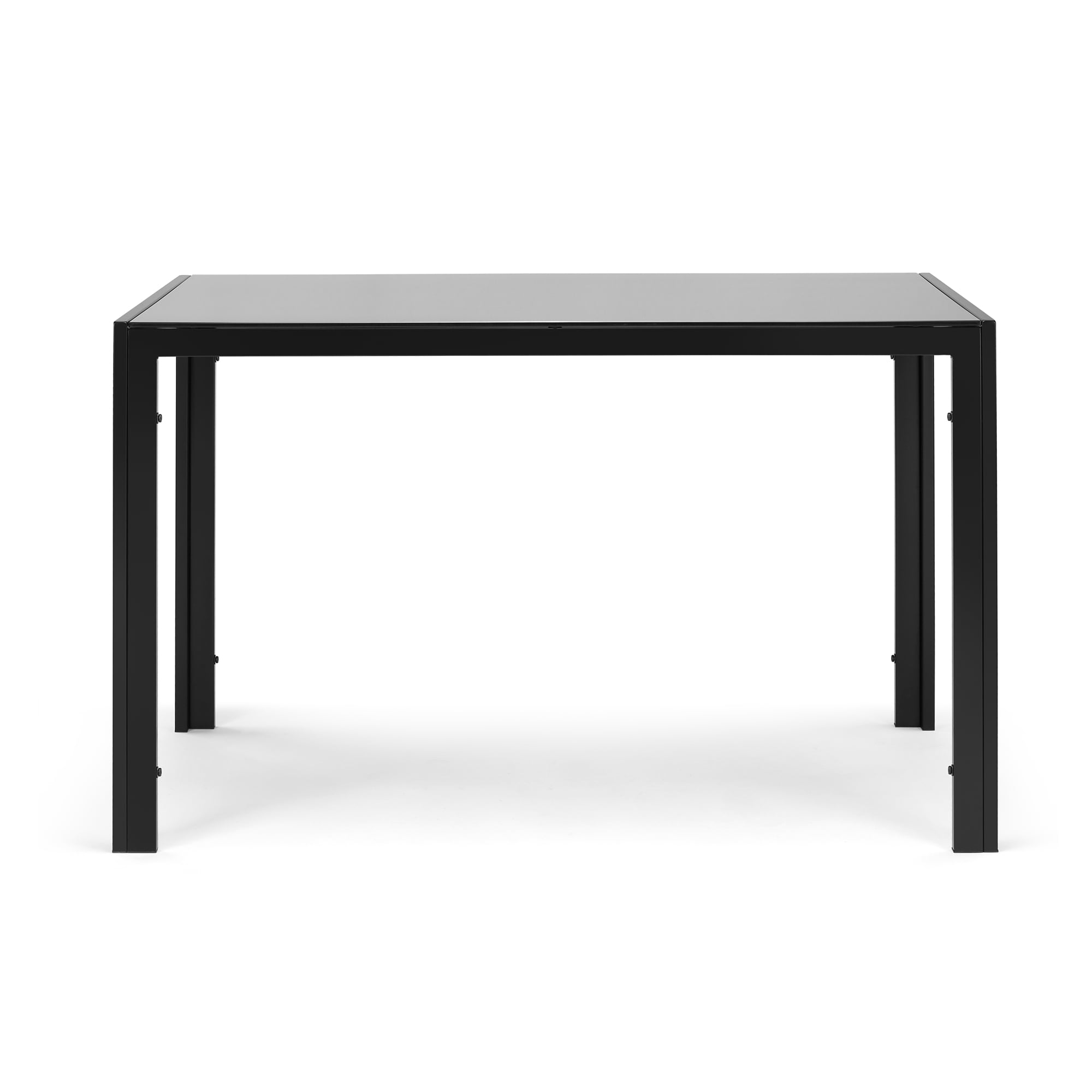 Kadyn 5 Piece Dining Table and Chair Set, Glass Kitchen Table with 4 PU Chairs, Dining Table Set for Living Dining Room for 4, Black