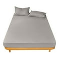 thumbnail image 2 of Bed Sheet Sets Cozival Solid Color Yarn-Dyed Bedding Set, Includes 1 Flat Sheet And 2 Standard Pillowcases, Breathable And Soft for All-Season Comfort, Multiple Size Options Available, Dark Gray, 2 of 5