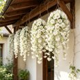 thumbnail image 4 of Leodye 1PCS Artificial Hanging Flowers, Realistic Faux Floral Wall Decor with Rattan for Indoor Home Scene Arrangement -29.52IN, 4 of 6