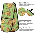 thumbnail image 4 of Dailycode Double Sided Oven Mitt with Loop Heat Resistant Kitchen Long Potholders 7" x 35" Pizza Doodle, 4 of 6