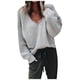 thumbnail image 1 of Gibobby Suéteres mujer, Suéter casual de manga larga con cuello en V para mujer, estilo clásico(Gris,CH), 1 of 5