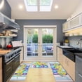 thumbnail image 6 of Kitchen Mat Set of 3, Sunflower Blooming in A Colorful Vase Decorative 3 Piece Runner Rugs, Non Skid Machine Washable Standing Floor Mat for Laundry Sink Laundry Hallway Doormat(Blue), 6 of 6