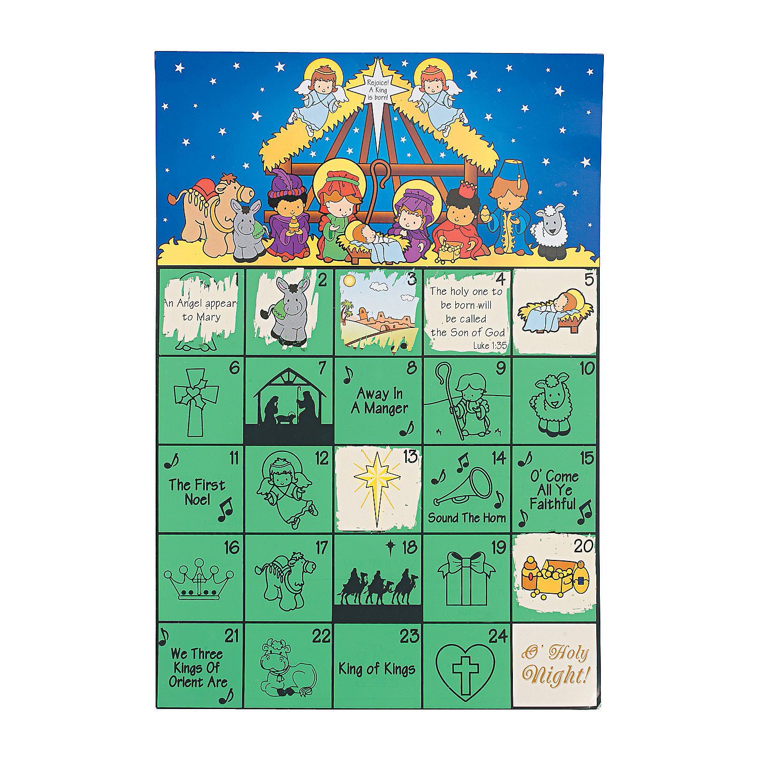 Advent Calendar Scratch N Reveal Craft Supplies 12 Pieces 
