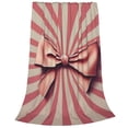 thumbnail image 2 of Balery Retro Bow Manta de Felpa Suave y Acogedora – Cobija de Franela Aterciopelada para Cama, Lavable y Cálida para Sofá, Mascotas, Transpirable-80"x60", 2 of 7