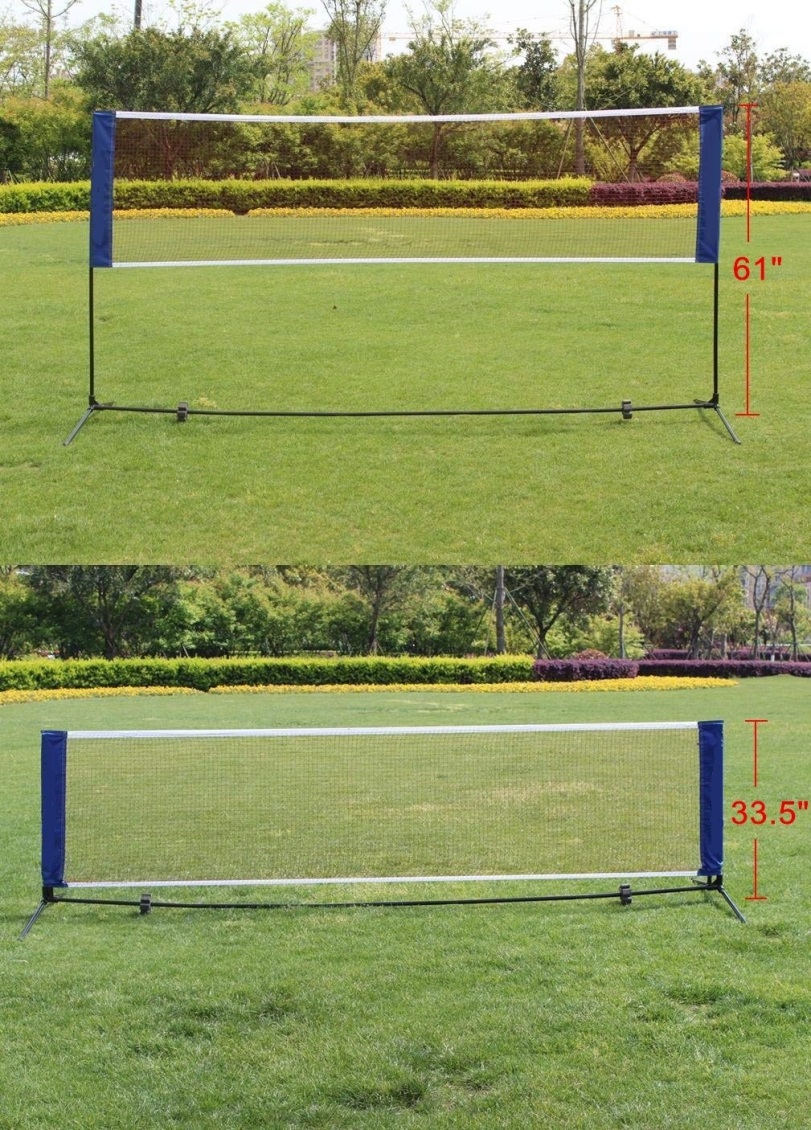 Badminton Net, Height Adjustable Volleyball Net, Portable Large Volleyball Badminton Tennis Net with Carrying Bag Stand, for Indoor Outdoor Court, 10 ft/14ft/17ft/20 ft Wide, Easy Setup