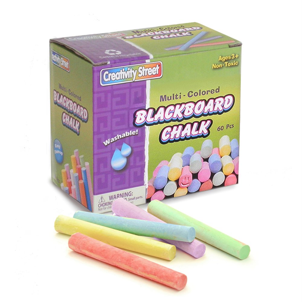 Blackboard Chalk, 5 Assorted Colors, 3/8" x 31/4"